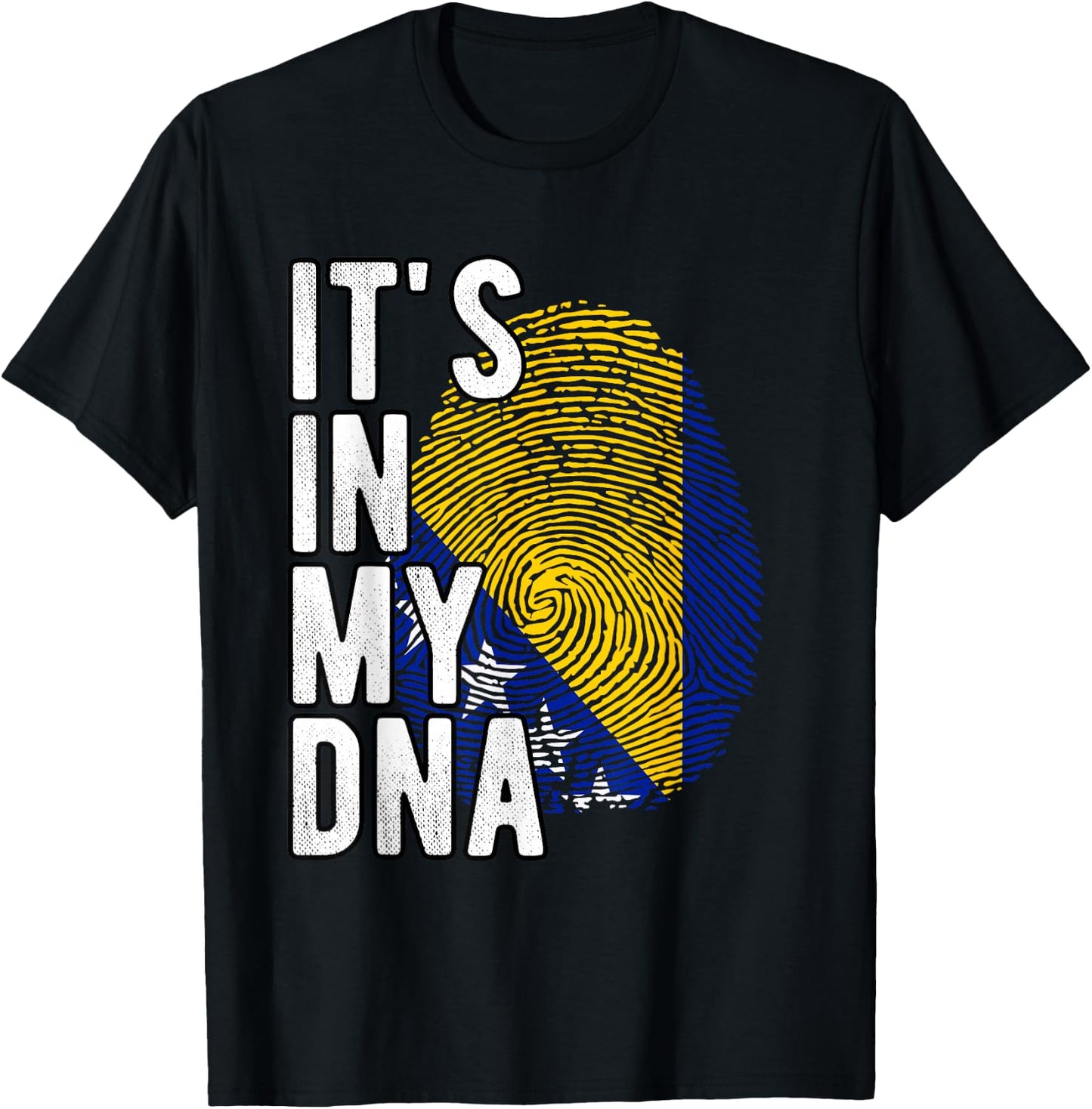 Funny it's in my DNA Bosnien-Herzegowina-Flagge Fingerabdruck T-Shirt - T-Shirt | Black