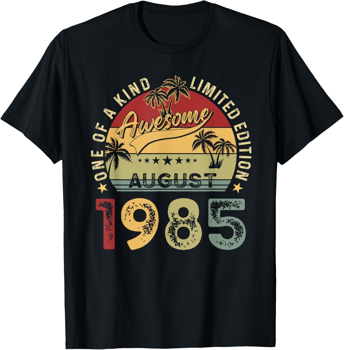 Awesome Since August 1985 Vintage Birthday Gift Men Women T-Shirt - T-Shirt | Black