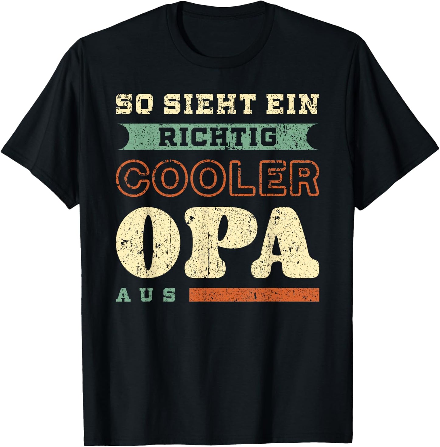 Richtig cooler Opa, Vatertag, Retro-Vintage-Look T-Shirt - T-Shirt | Black