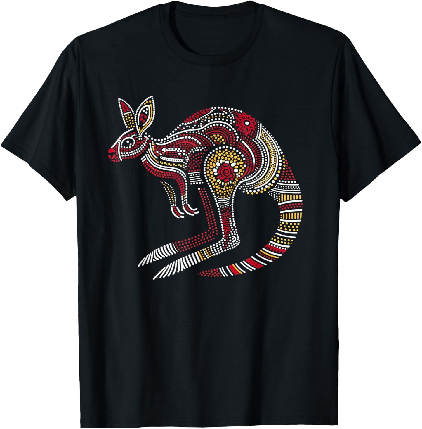 Australian Aboriginal Kangaroo Funny Australia Animal Lover T-Shirt - T-Shirt | Black