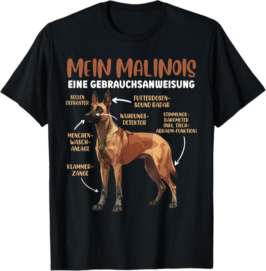 Belgian Malinois with Instructions for Use [English Language Not Guaranteed], black T-Shirt - T-Shirt | Black
