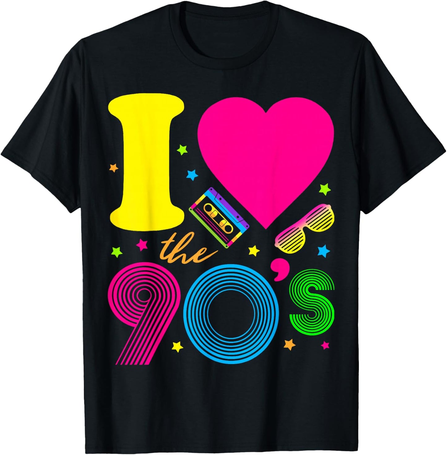 1990's 90s I Heart The Nineties T-Shirt - T-Shirt | Black