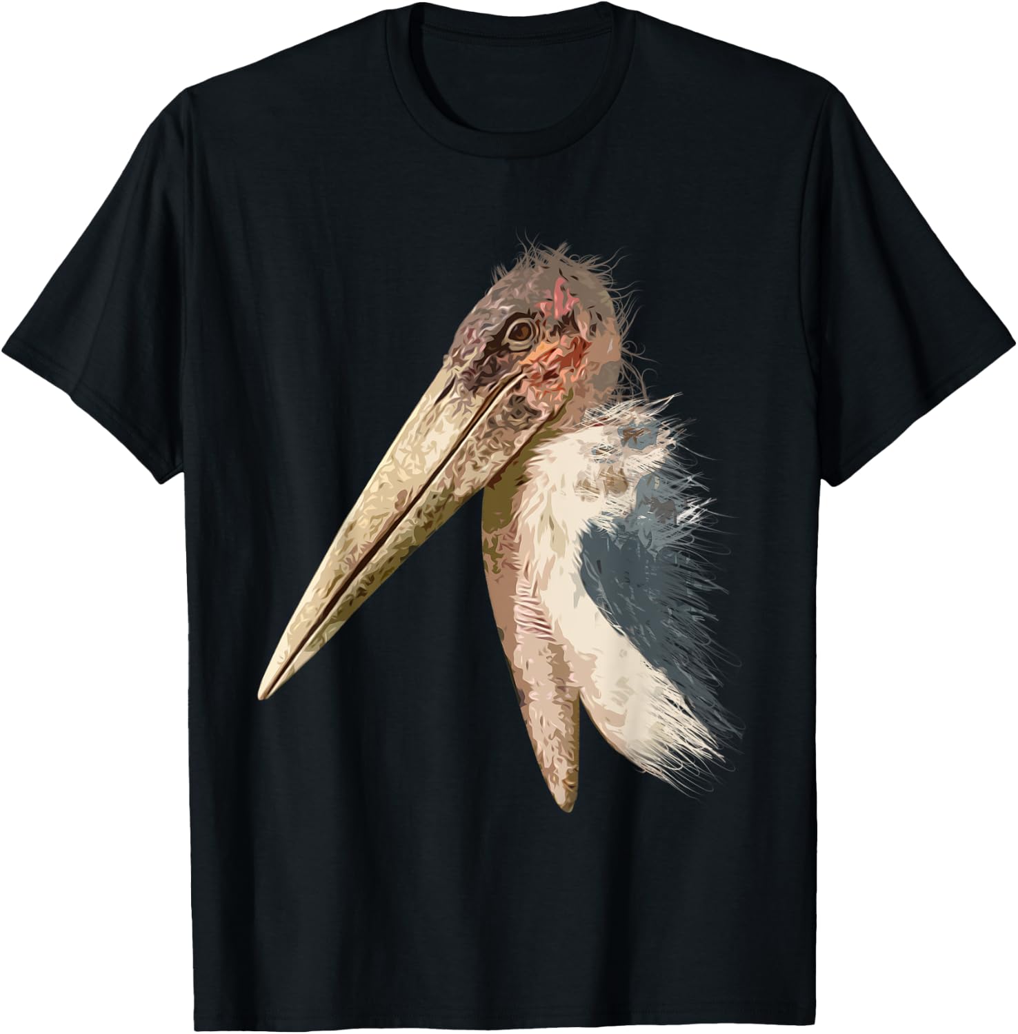Marabou Stork African Undertaker Bird T-Shirt - T-Shirt | Black