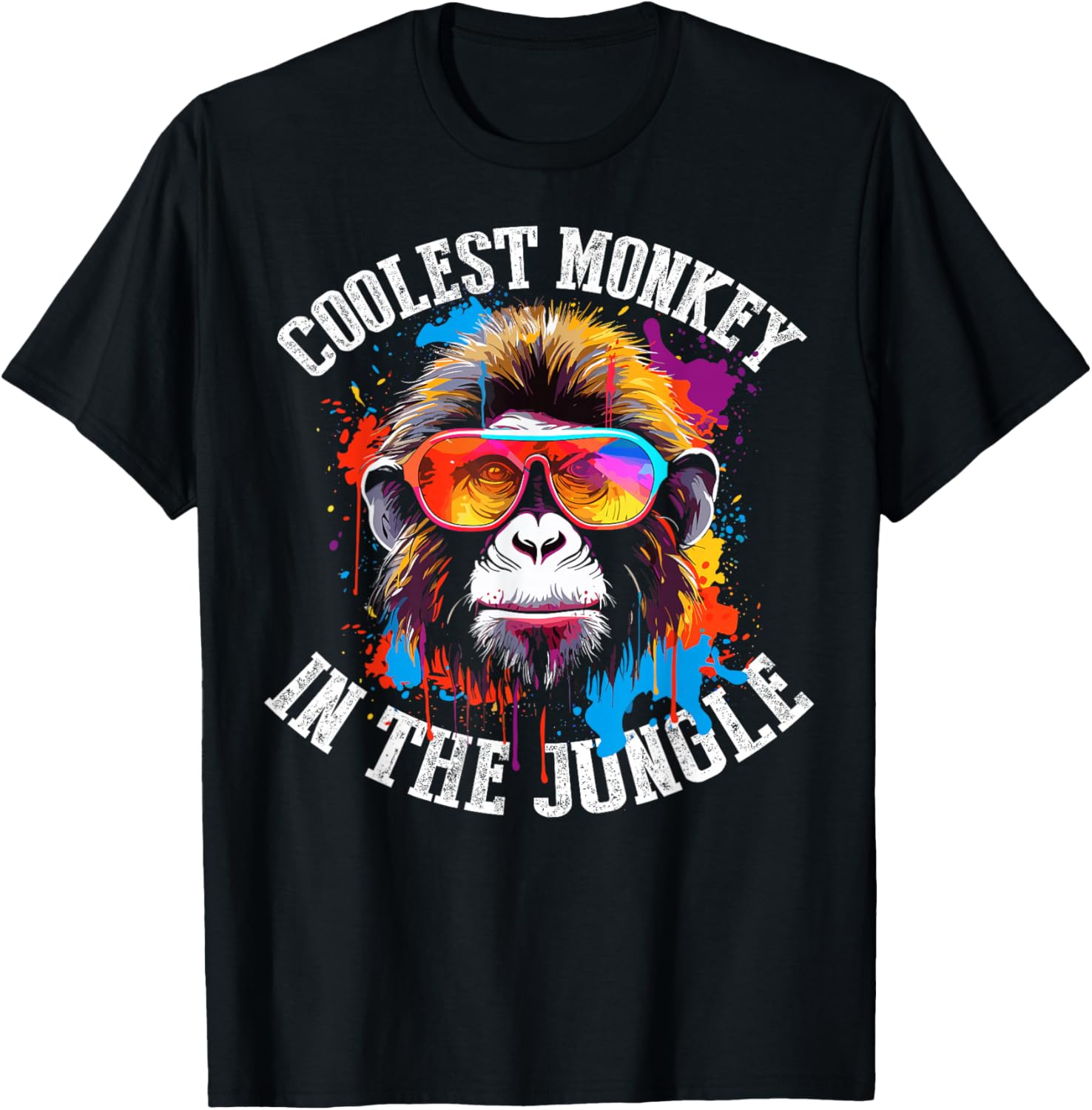 Coolster Monkey in the Jungle , black T-Shirt - T-Shirt | Black
