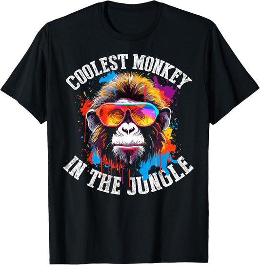 Coolster Monkey in the Jungle , black T-Shirt - T-Shirt | Black