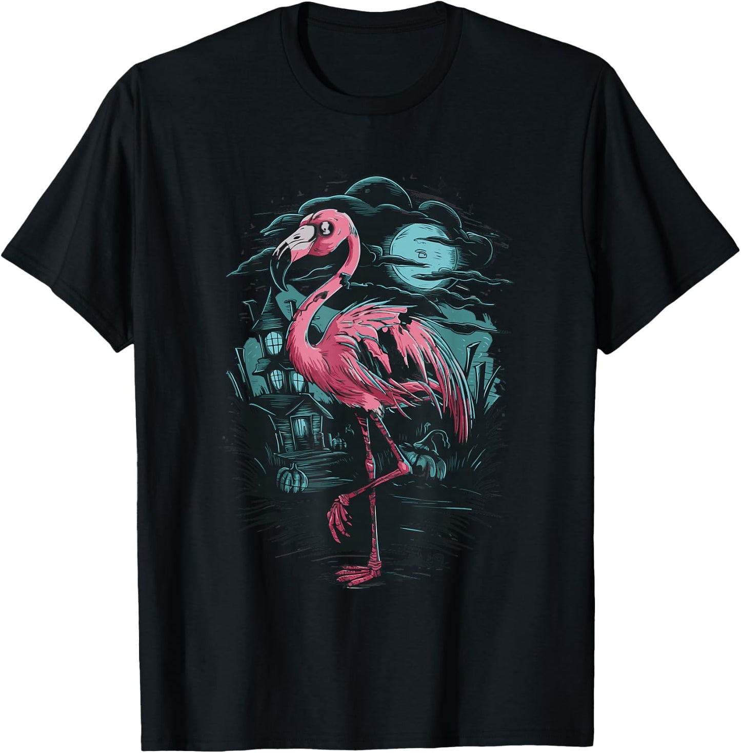 Flamingo Zombie T-Shirt - T-Shirt | Black