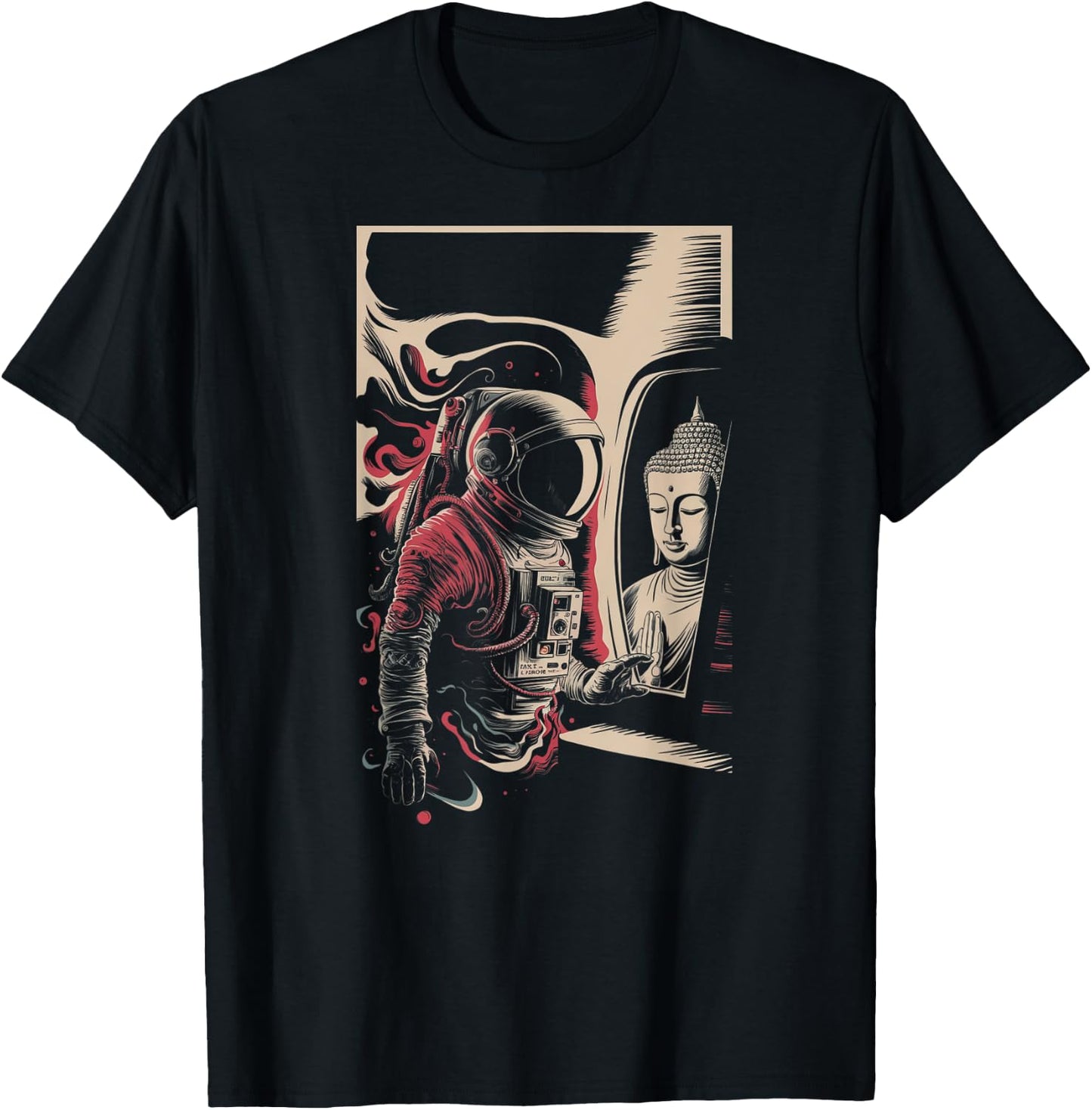 Astronaute Bouddha Spirituel Zen Sci-Fi Space Esthétique Homme T-Shirt - T-Shirt | Black