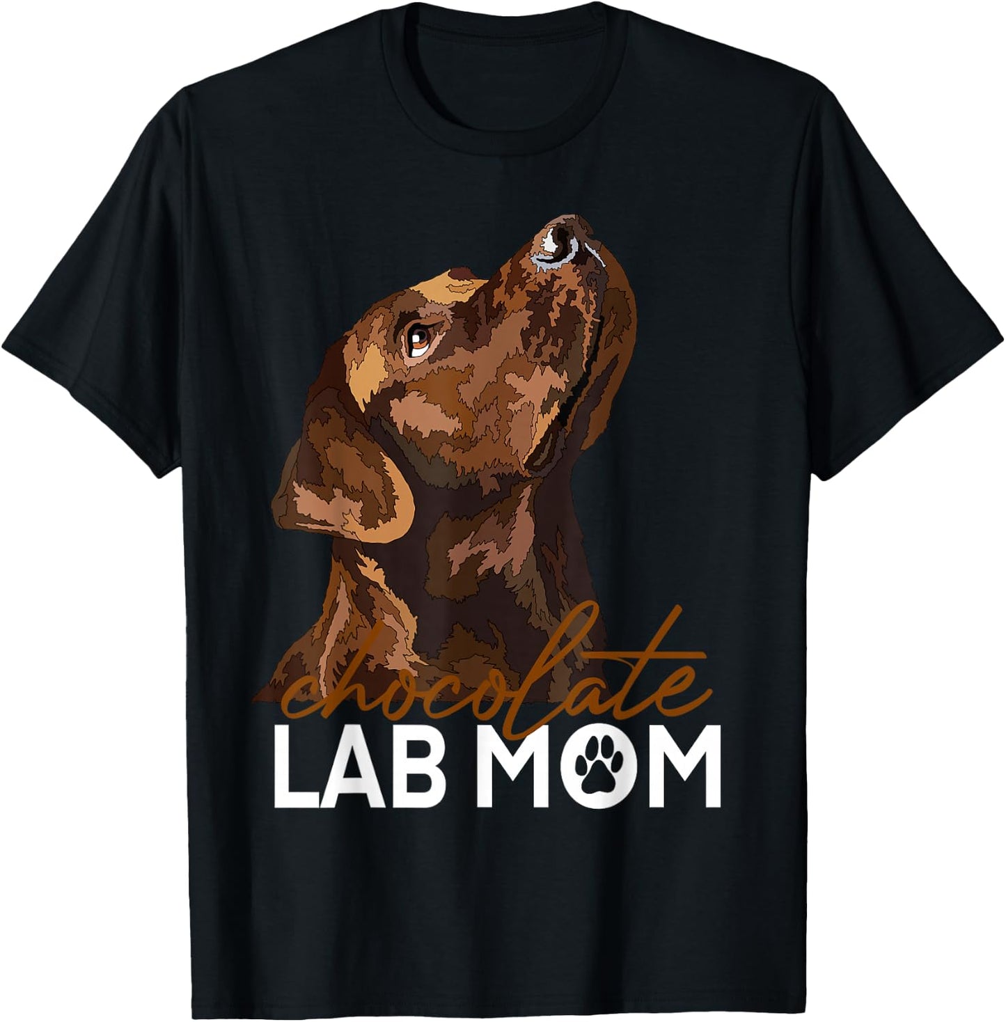 Chocolate Lab Maman Labrador retriever Brown , Black, S T-Shirt - T-Shirt | Black