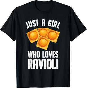 Cool Ravioli Design For Girls Women Ravioli Pasta Dough Wrap T-Shirt - T-Shirt | Black