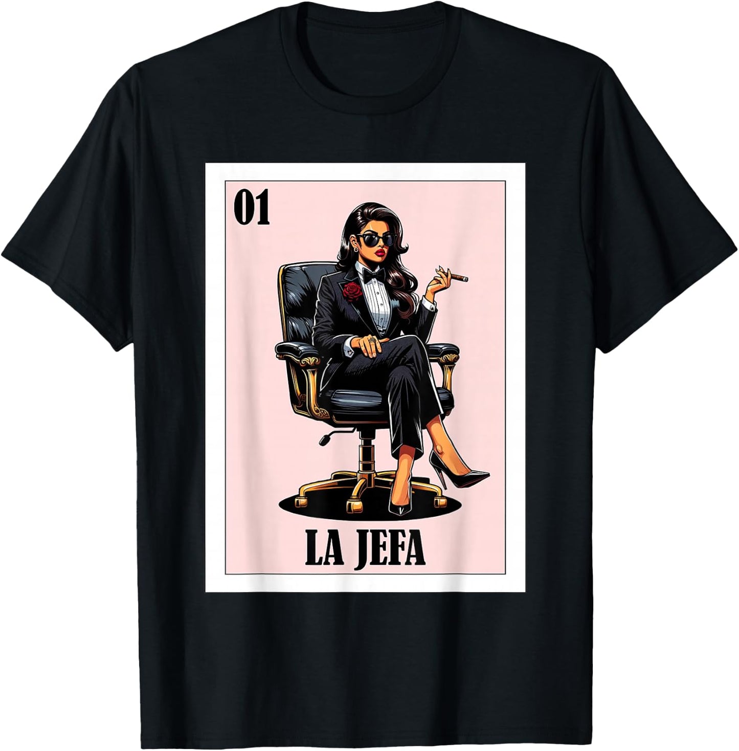 Funny Mexican Design for Hispanas - La Jefa T-Shirt - T-Shirt | Black