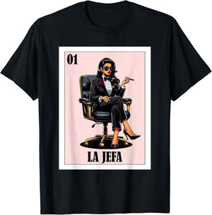 Funny Mexican Design for Hispanas - La Jefa T-Shirt - T-Shirt | Black