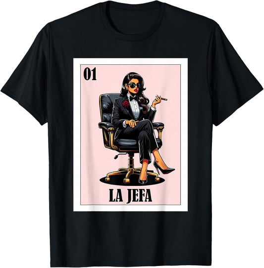 Funny Mexican Design for Hispanas - La Jefa T-Shirt - T-Shirt | Black