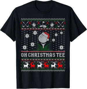 Golf Christmas Golfer Oh Christmas Ugly Sweater T-Shirt - T-Shirt | Black
