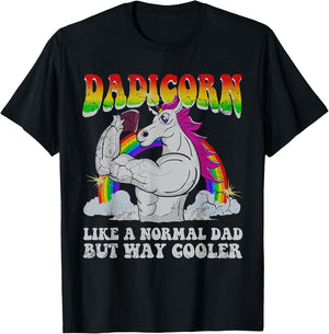 Dadicorn Unicorn Dad Funny Quotes Humor Sayings Gift T-Shirt - T-Shirt | Black