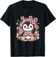 Cute kawaii penguin with cherries and sakura cherry blossoms T-Shirt - T-Shirt | Black