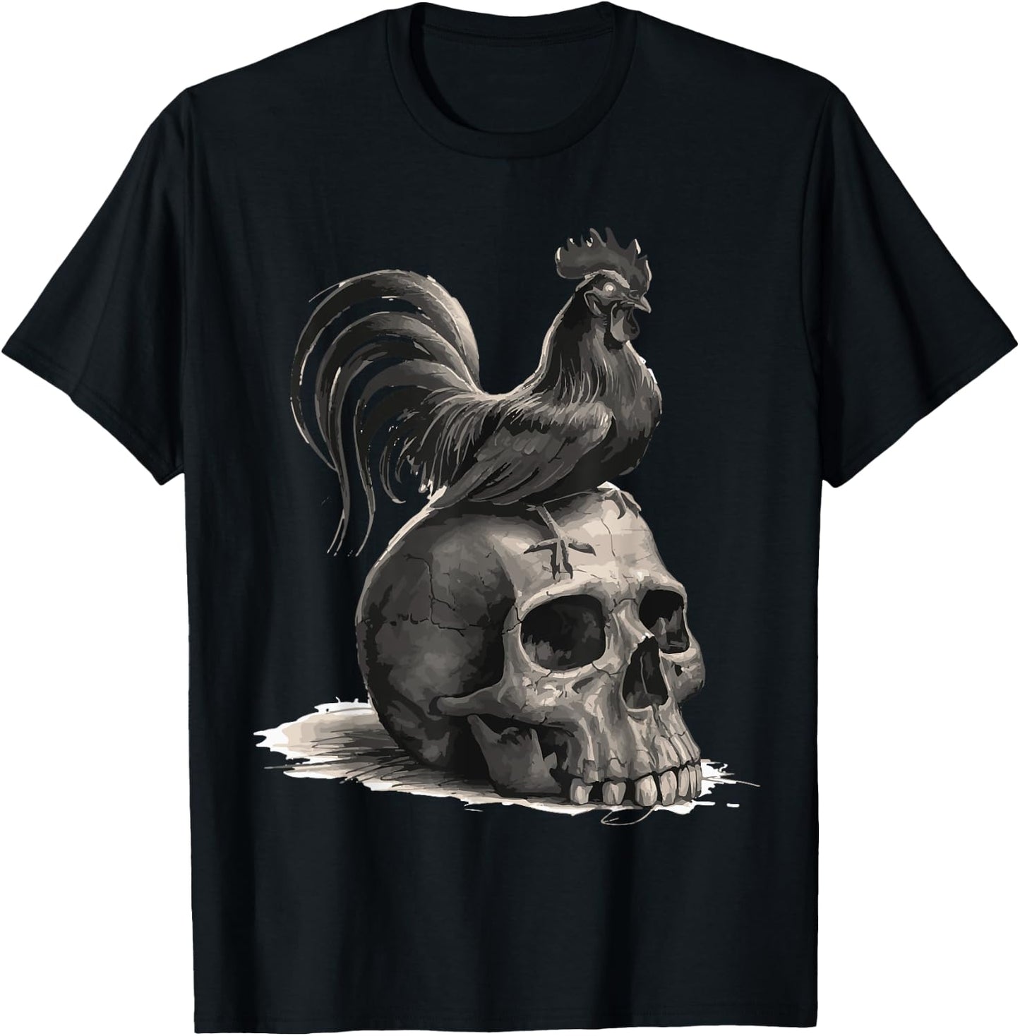 Rooster Halloween Hen Farmers Men Women Scary Rooster Lover T-Shirt - T-Shirt | Black