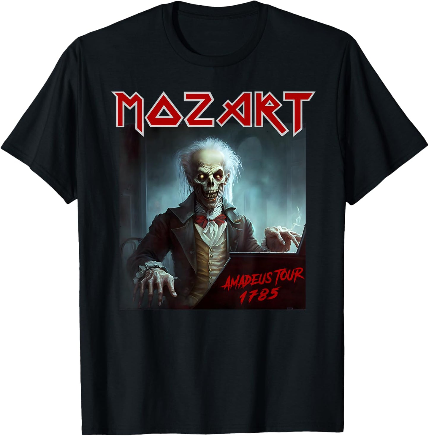 Mozart Funny Heavy Metal Shirts Vintage Sarcastic Music , black T-Shirt - T-Shirt | Black