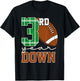 3rd Year Down Football Lover Third Birthday Boy Party T-Shirt - T-Shirt | Black