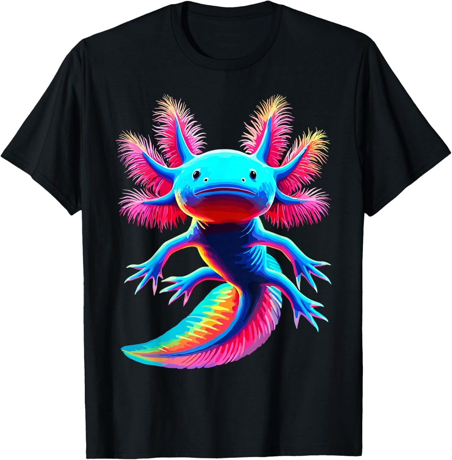 Axolotl Beautiful Colorful Axolotl T-Shirt - T-Shirt | Black