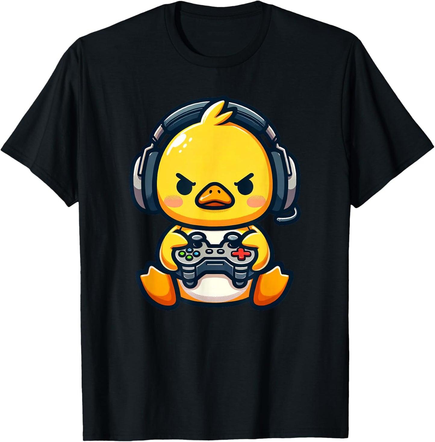 Funny Gamer Duck Video Games Boys Girls Kids T-Shirt - T-Shirt | Black