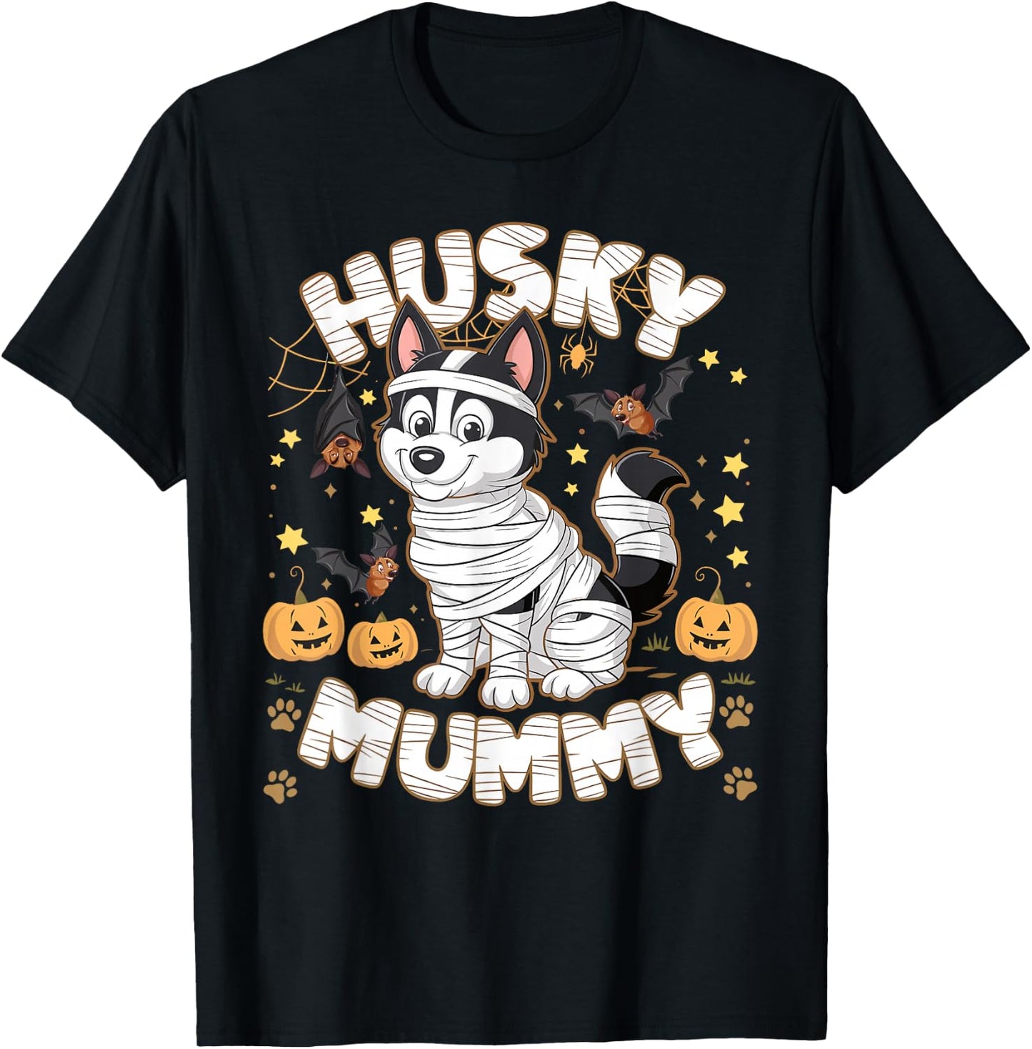 Halloween Costume Siberian Husky Dog Outfit Husky Mummy Women Kids T-Shirt - T-Shirt | Black