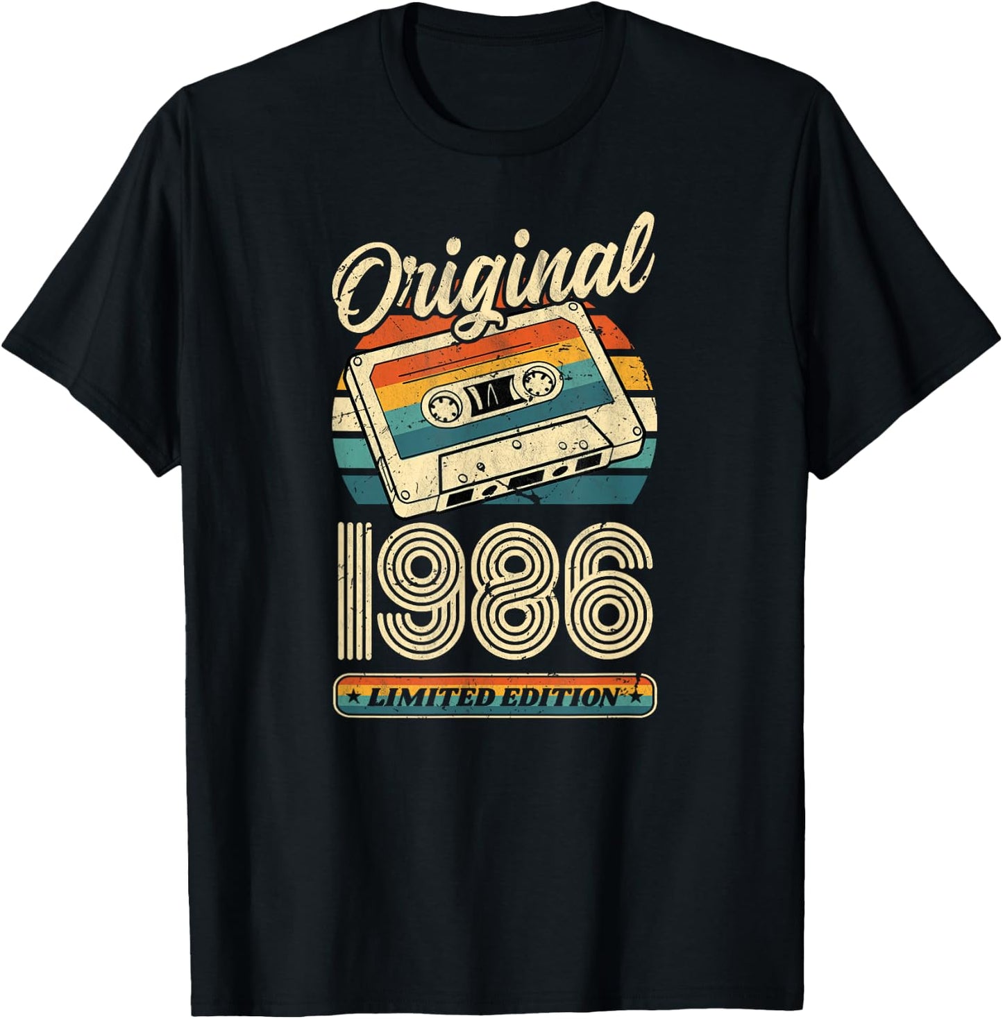 40.Geburtstag Retro Vintage 1986 Mann Frau Geschenk T-Shirt - T-Shirt | Black