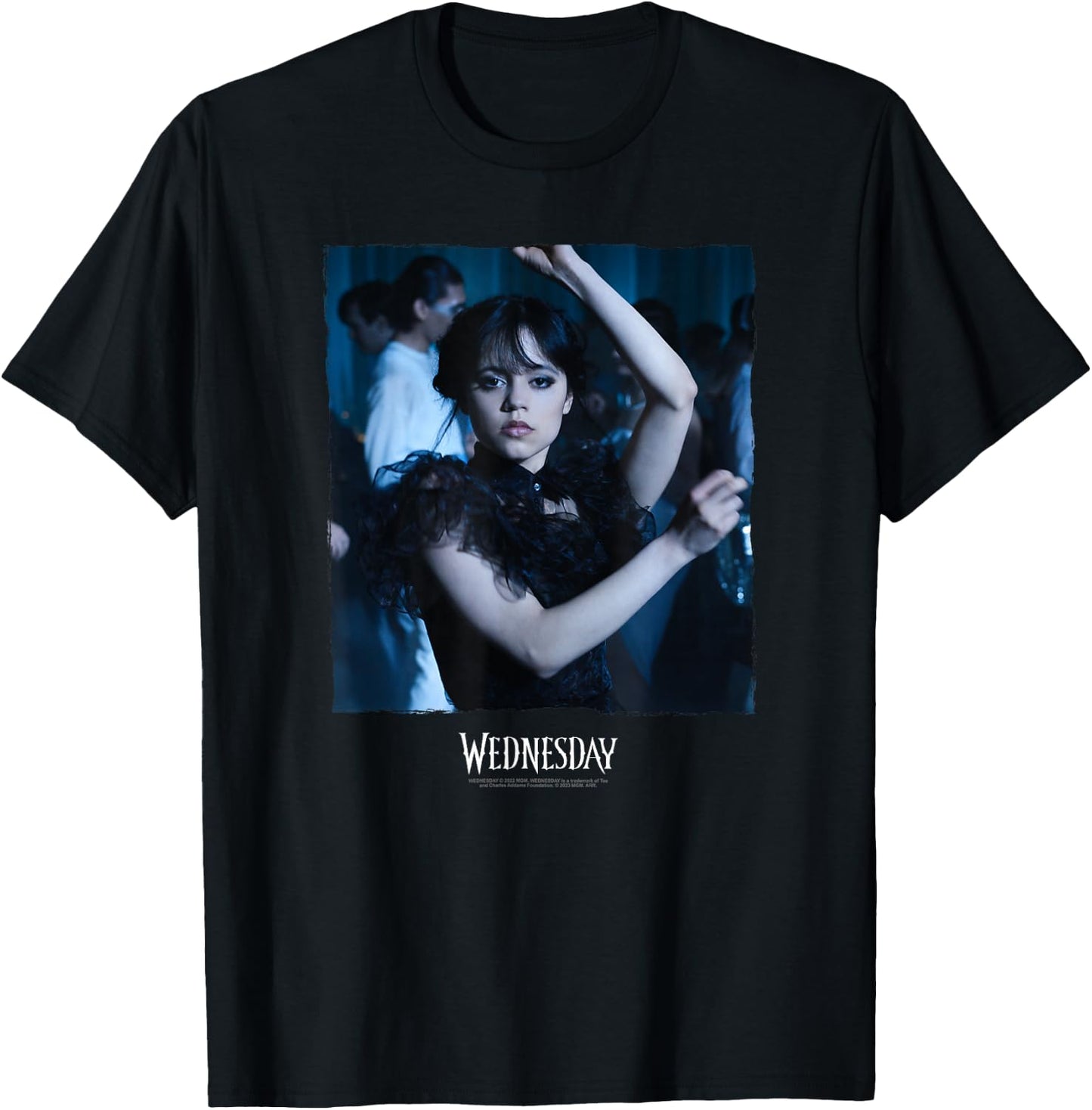 Wednesday Dark Dancing Queen Wednesday Photoreal & Logo T-Shirt - T-Shirt | Black