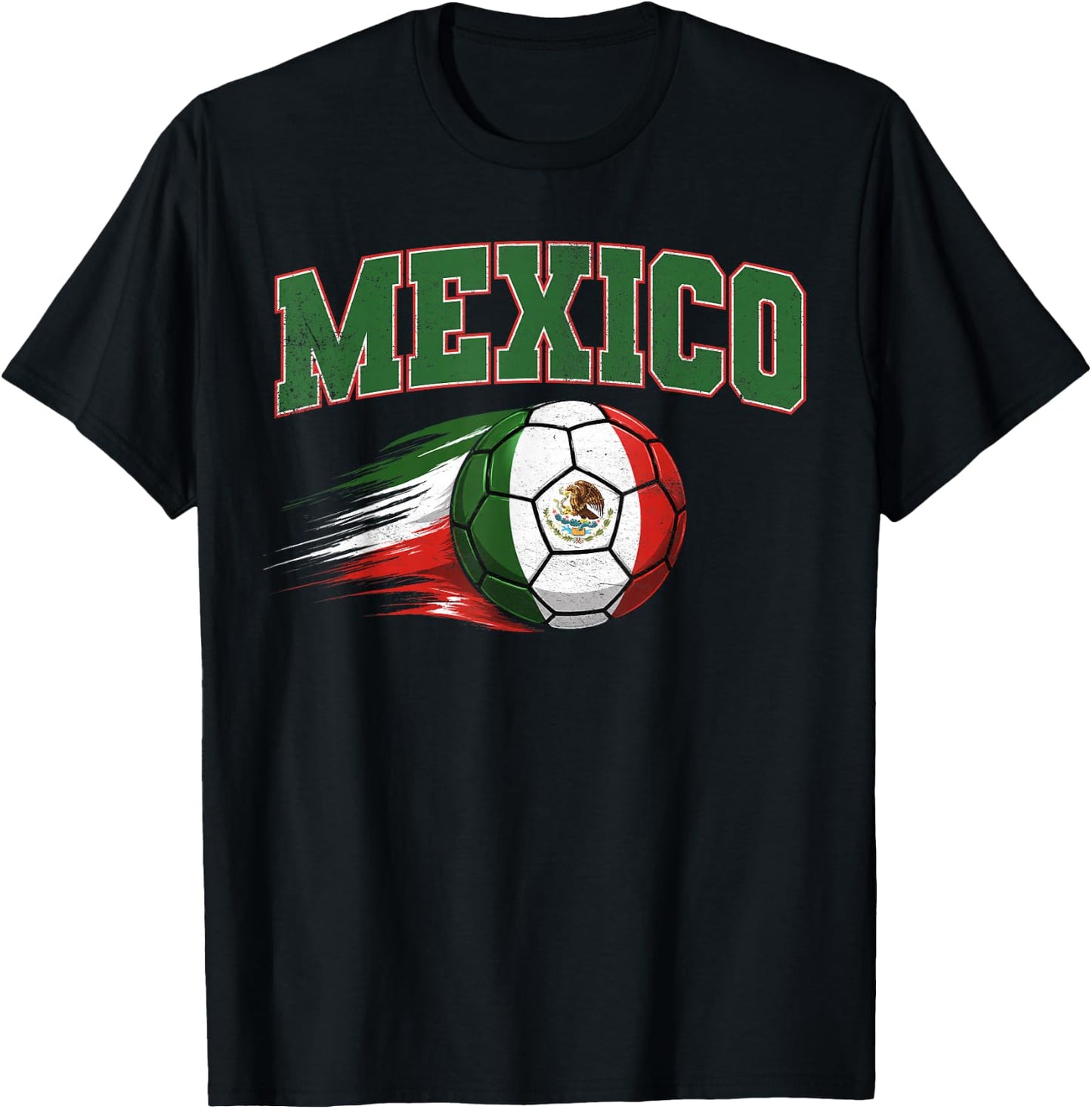 Mexico Mexican Flag Retro Vintage Pride Boys Women Men T-Shirt - T-Shirt | Black
