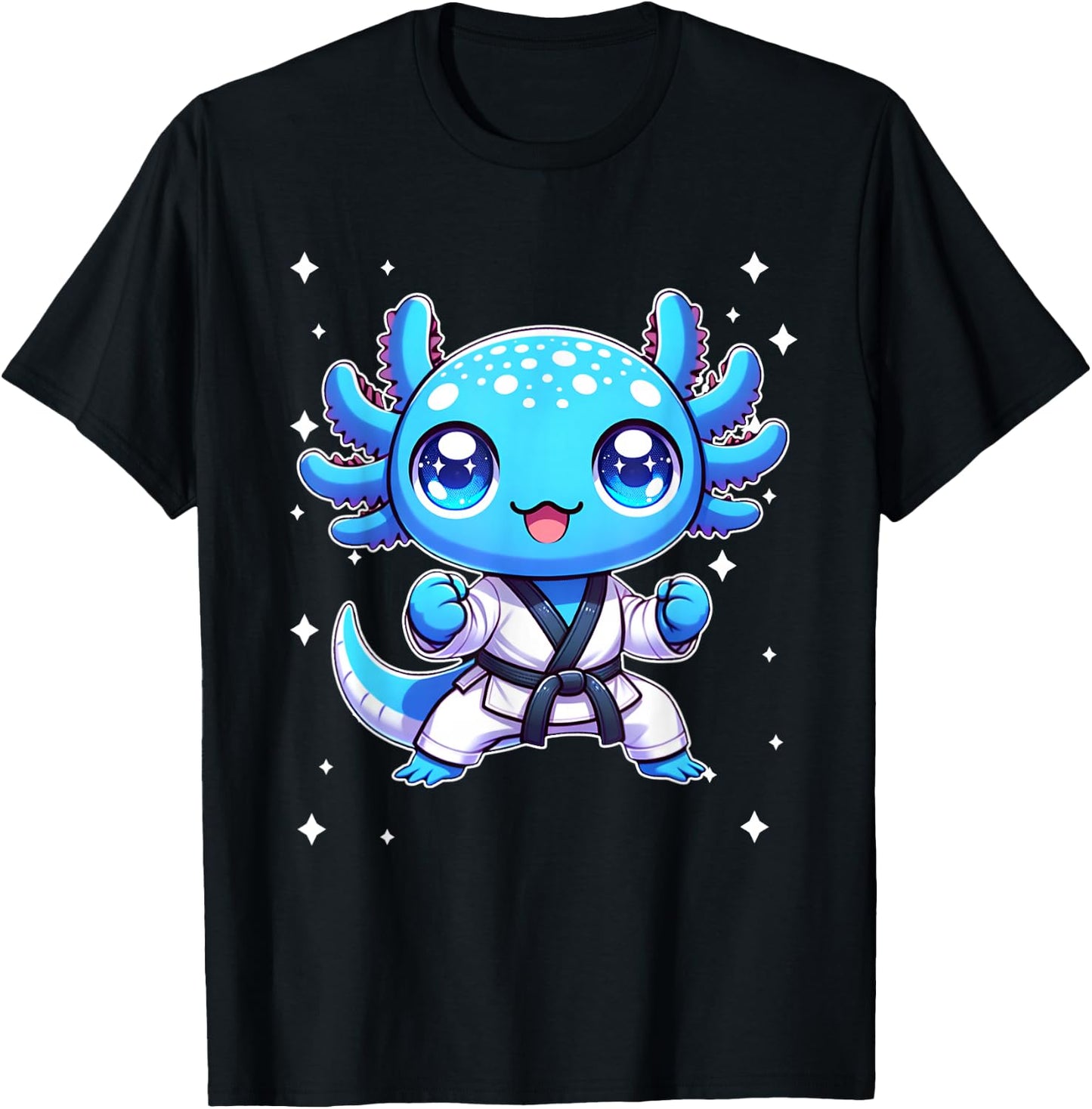 Cute kawaii karate axolotl Martial Arts T-Shirt - T-Shirt | Black