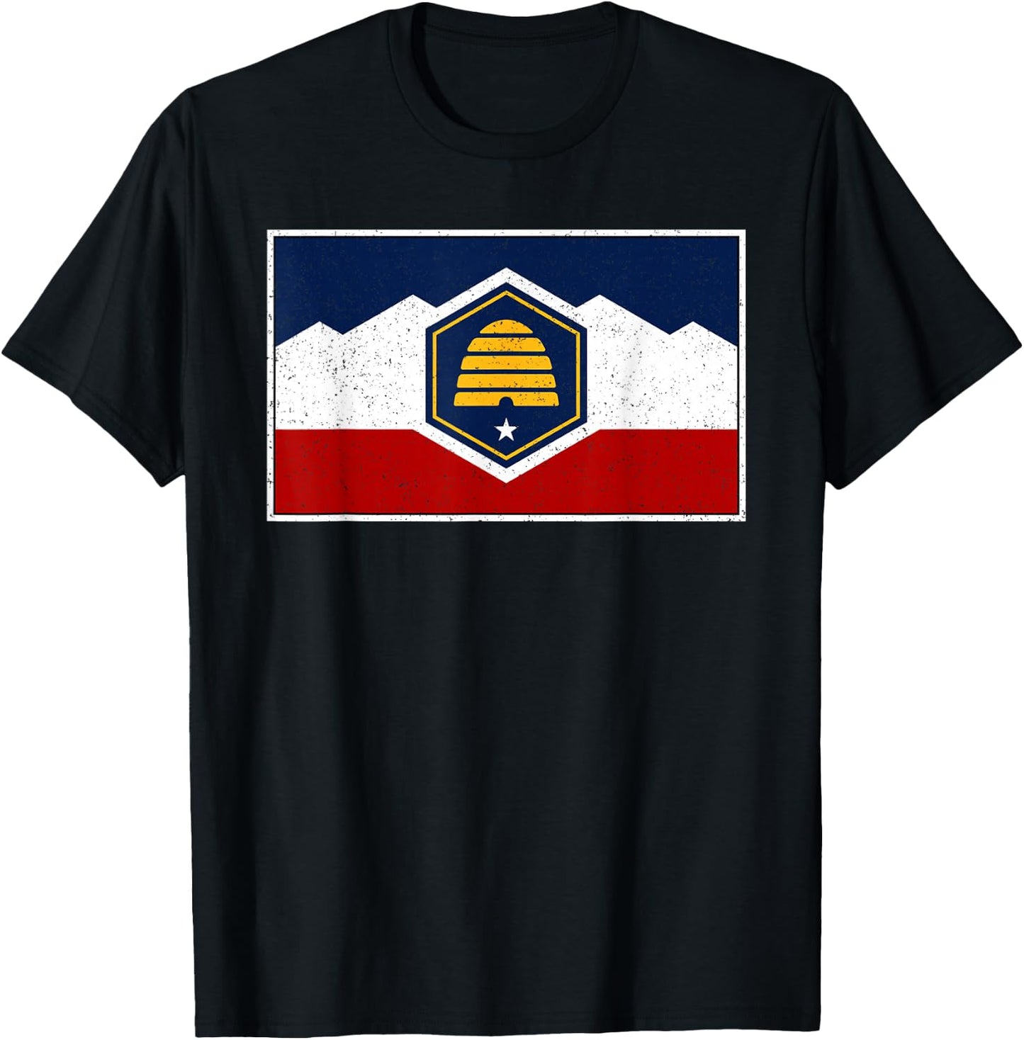 State Flag of Utah New 2024 Beehive Banner T-Shirt - T-Shirt | Black