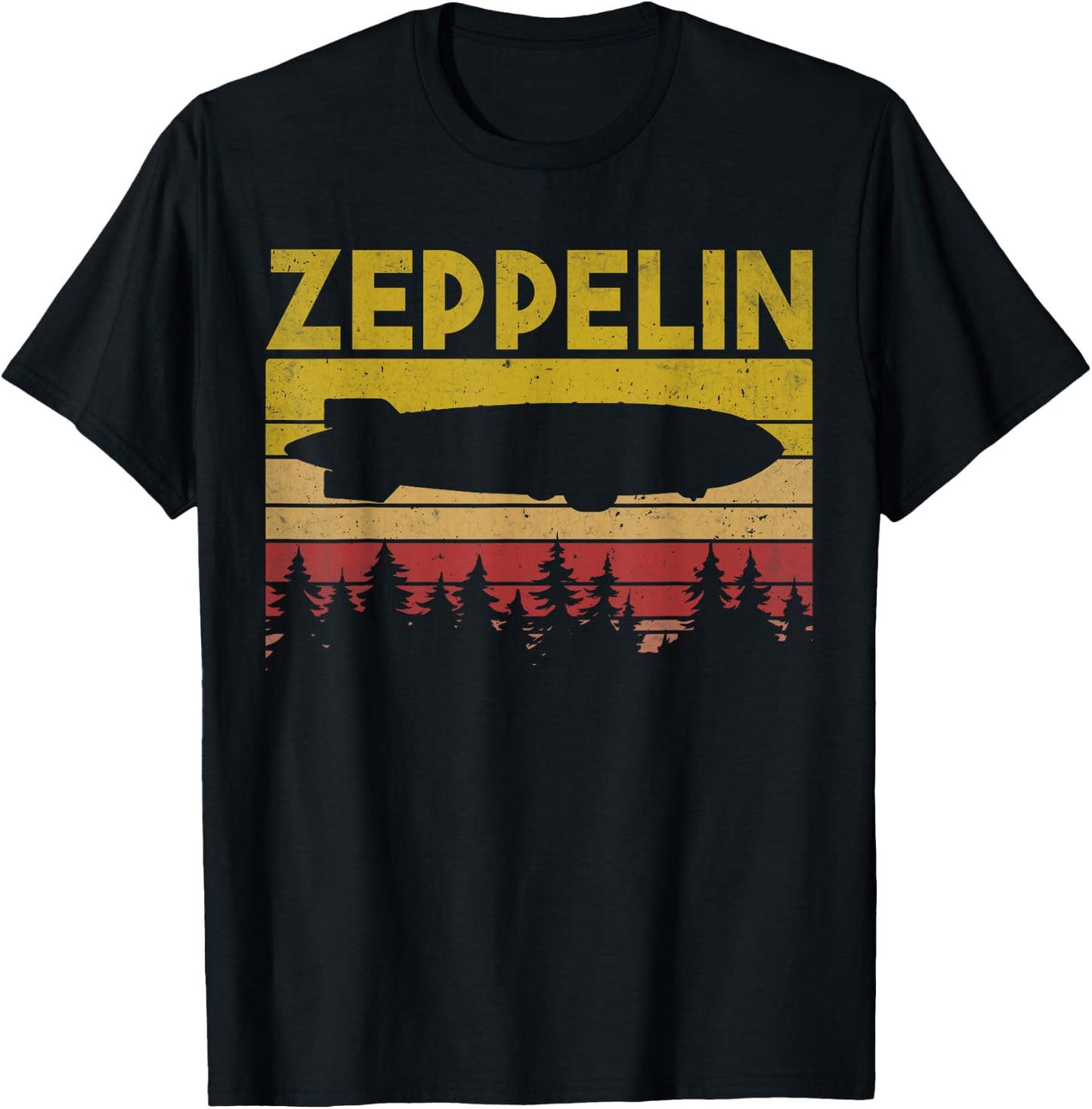 Zeppelin Retro Dirigible Zepelin Vintage Airship Men Women T-Shirt - T-Shirt | Black