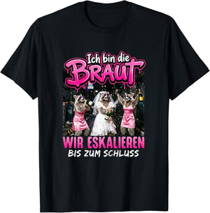 JGA Braut Junggesellenabschied Frauen Polterabend T-Shirt - T-Shirt | Black