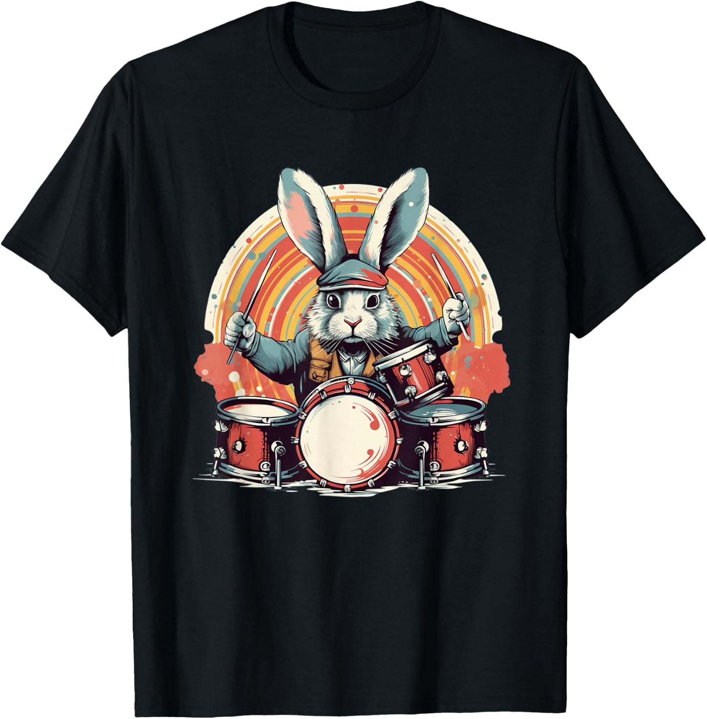 Cool hidden Easter eggs with this drummer bunny costume T-Shirt - T-Shirt | Black