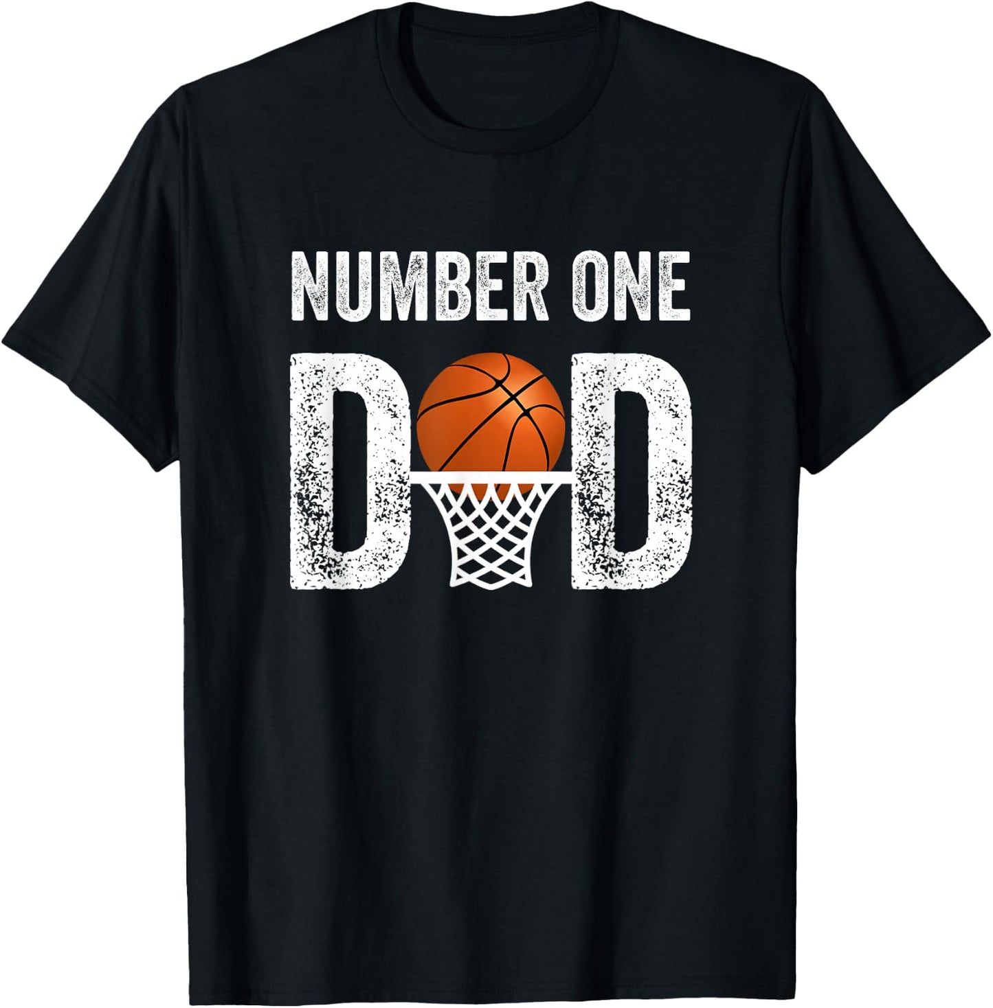 Number One Basketball Dad Fathers Day Men Best Daddy Ever T-Shirt - T-Shirt | Black