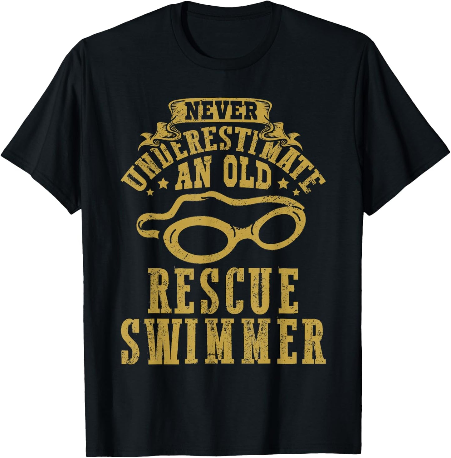 Never underestimate an old Rescue Swimmer Search Coast Guard T-Shirt - T-Shirt | Black