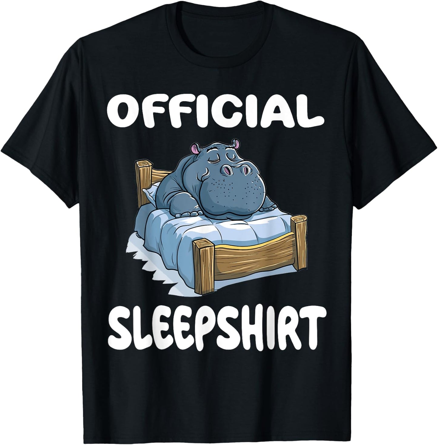 Hippopotamus Hippo Animal Official Sleepshirt Pajamas T-Shirt - T-Shirt | Black