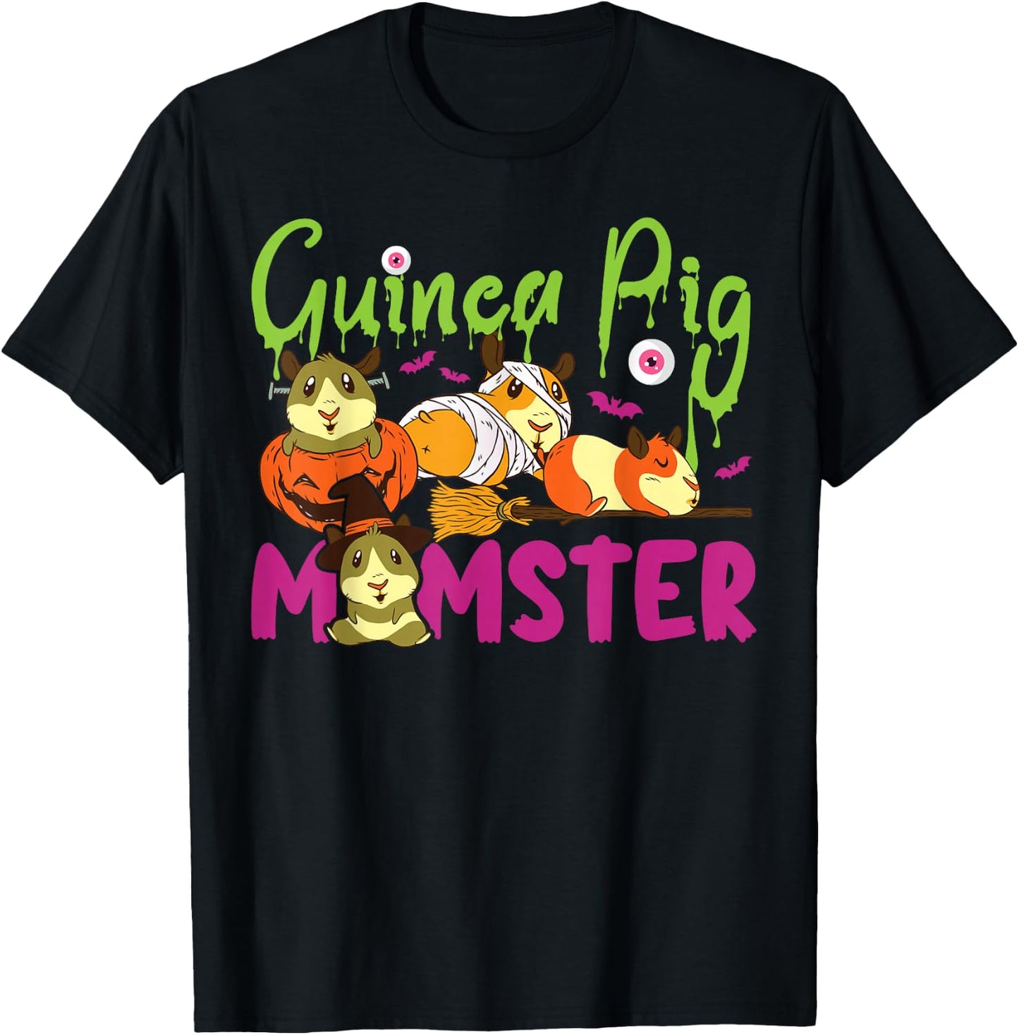 Guinea Pig Mom Halloween Guinea Pig Momster T-Shirt - T-Shirt | Black