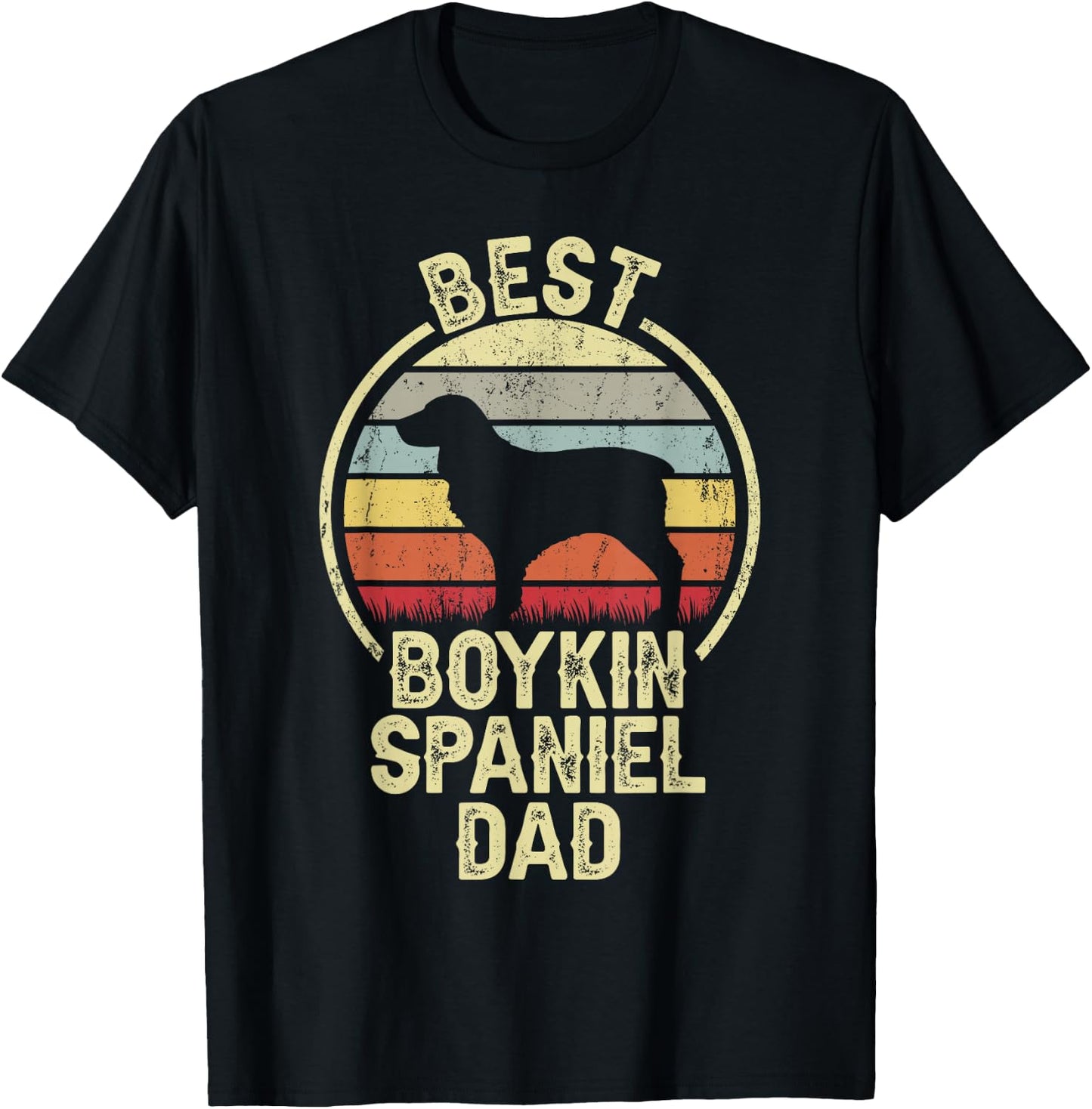 Best Dog Father Dad - Vintage Boykin Spaniel T-Shirt - T-Shirt | Black