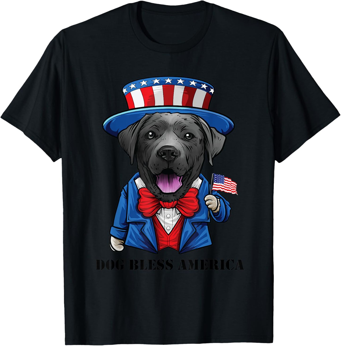 Funny 4th of July Black Lab Dog, Labrador Retriever Men T-Shirt - T-Shirt | Black