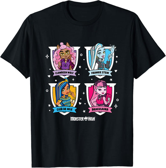 Kids Monster High - Student - Character Grid , black T-Shirt - T-Shirt | Black
