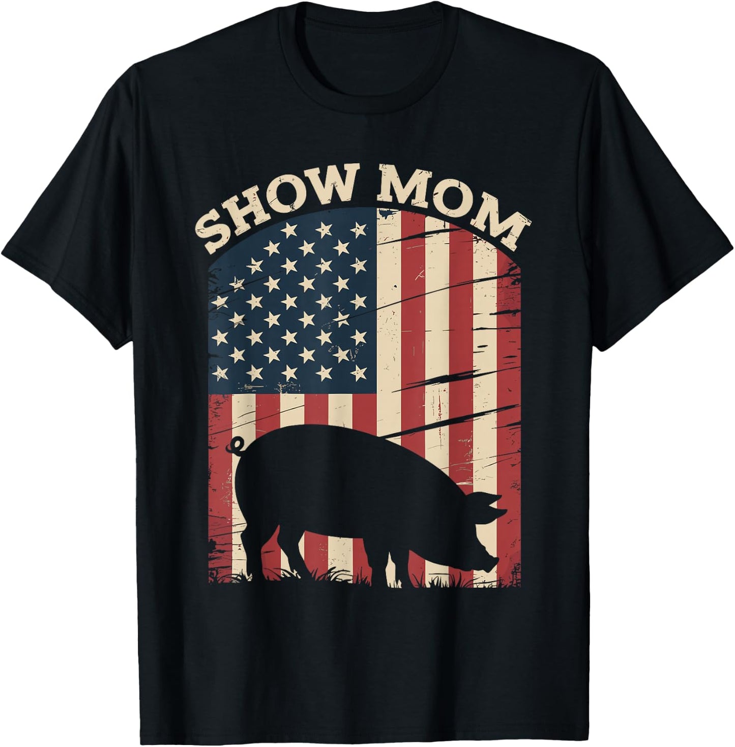 Show Mom Pig Show Livestock Pig Show T-Shirt - T-Shirt | Black