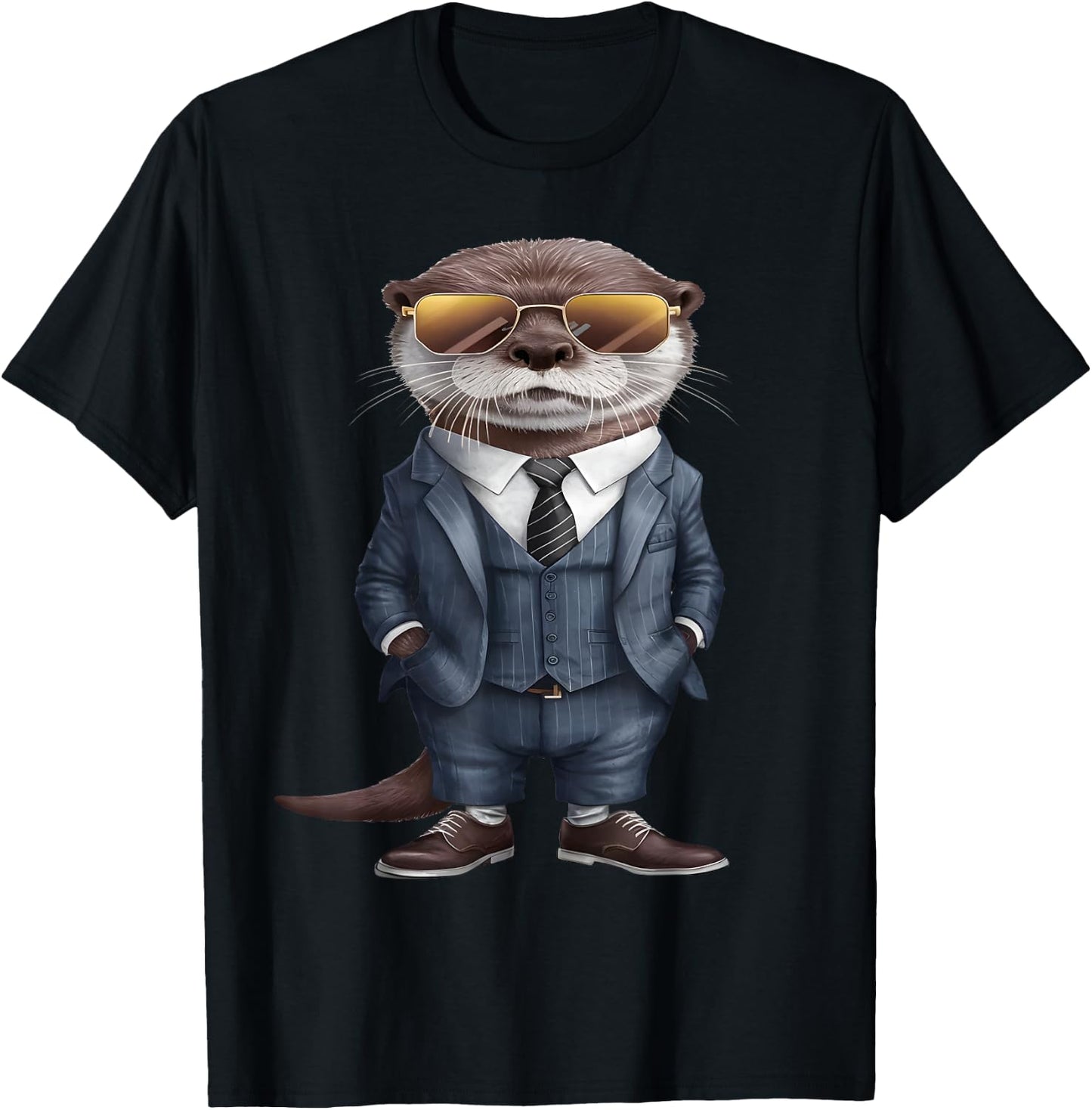 Otter Men Woman Otter In Suit Otter T-Shirt - T-Shirt | Black