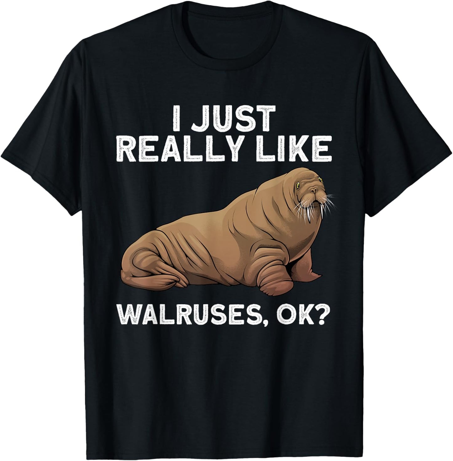 Cool Walrus Art Women Pinniped Animal Walrus Lover T-Shirt - T-Shirt | Black