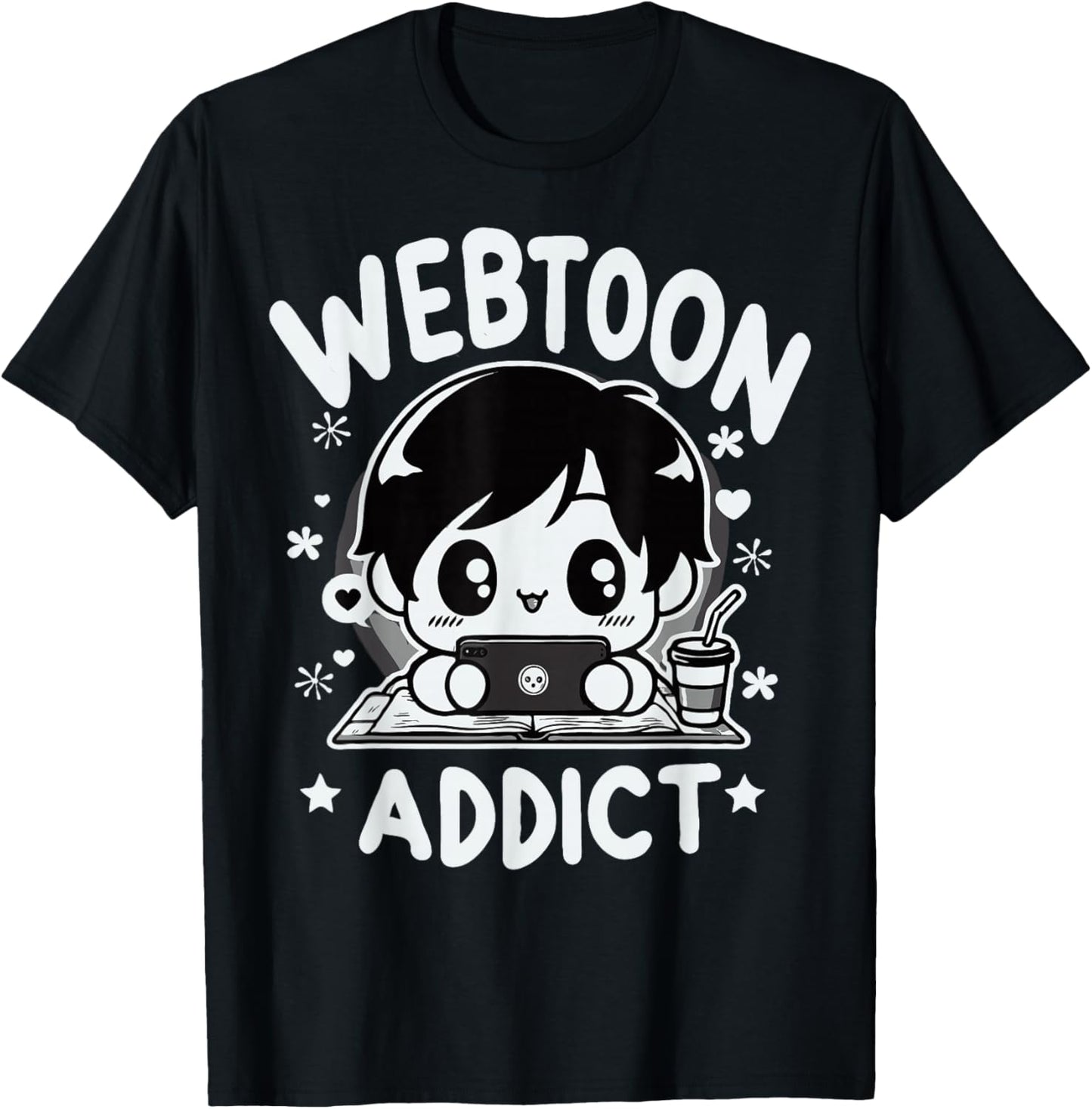 Gift graphic design for fan addicted to Webtoon , Black, S T-Shirt - T-Shirt | Black