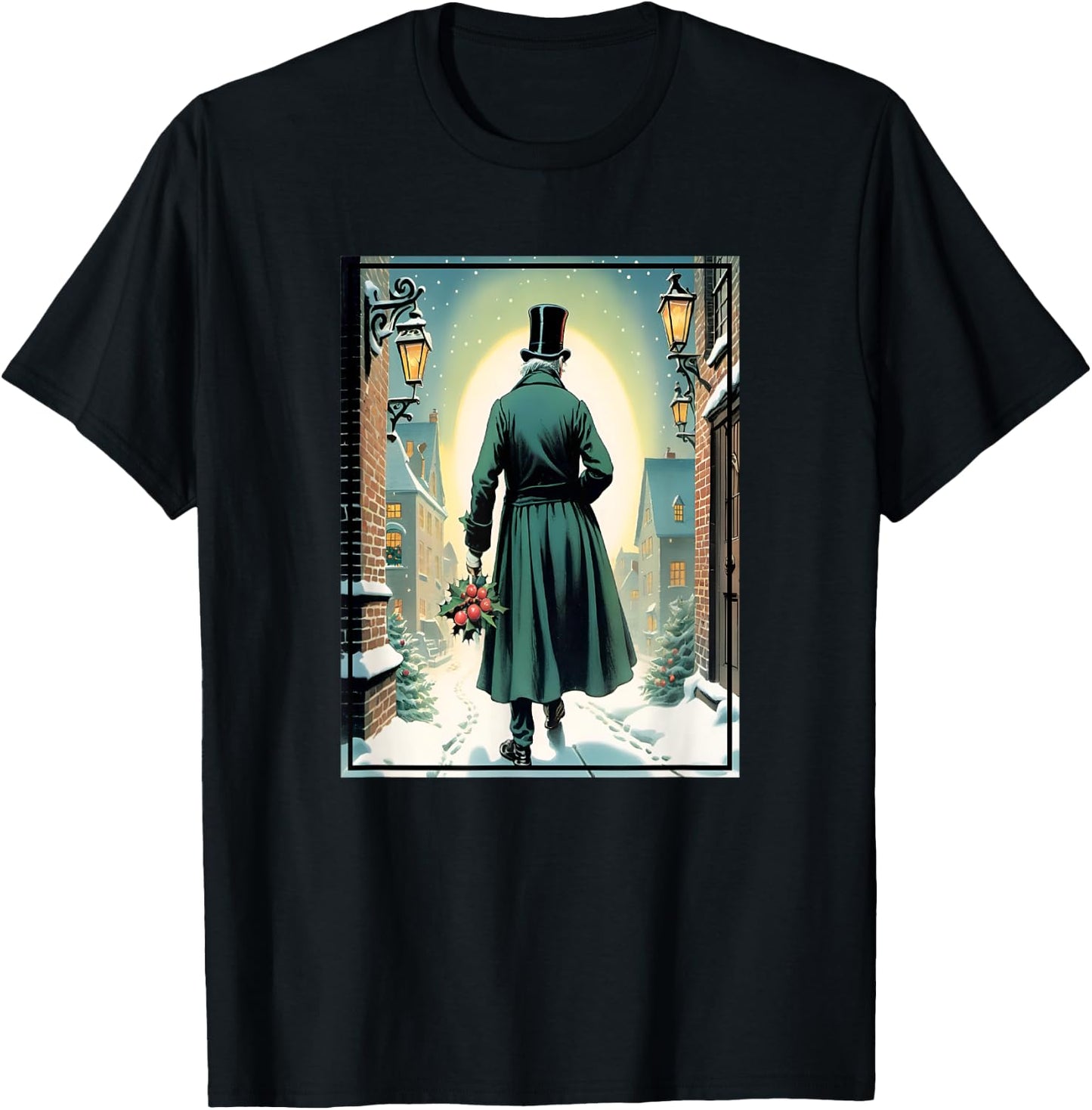 Charles Dickens Christmas Classic Book Ebeneezer Scrooge , -Adults, Kids, Black, Small, Short Sleeve T-Shirt - T-Shirt | Black