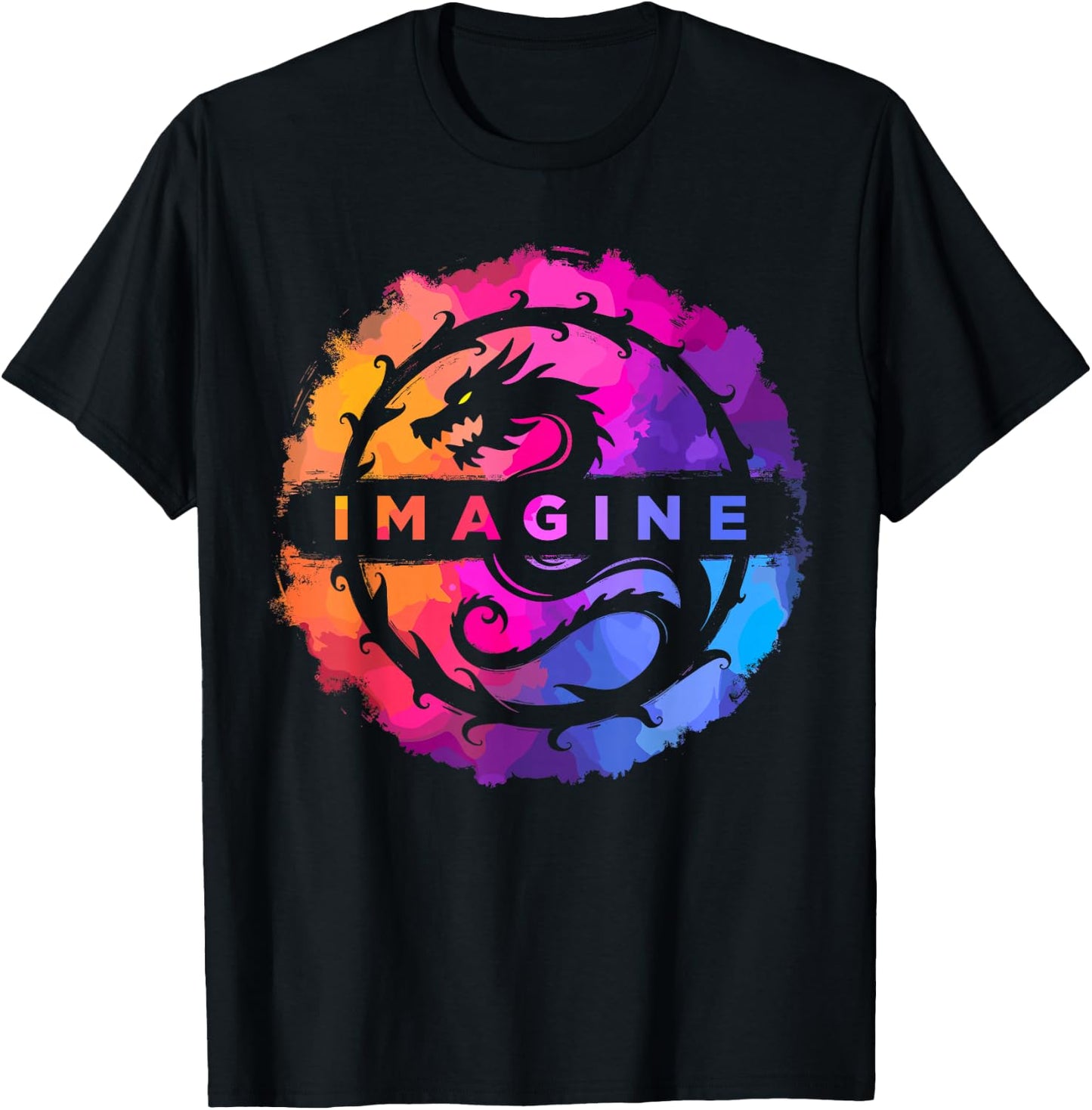 Imagine Dragon Retro Colorful , Black, S T-Shirt - T-Shirt | Black