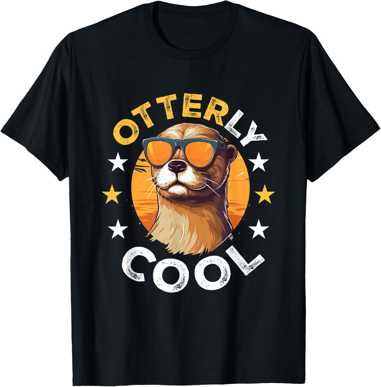 Otter Animal Kids & Adult - Otterly Cool T-Shirt - T-Shirt | Black