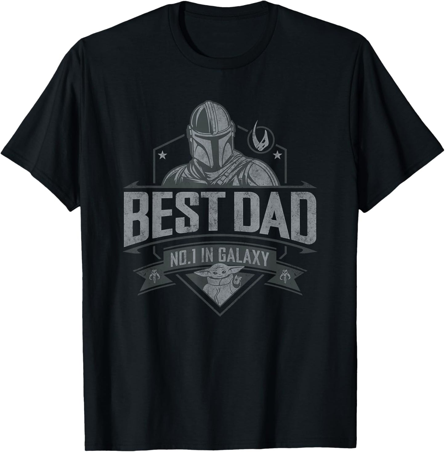 Star Wars Mandolorian Father's Day Best Dad Vater Papa T-Shirt - T-Shirt | Black