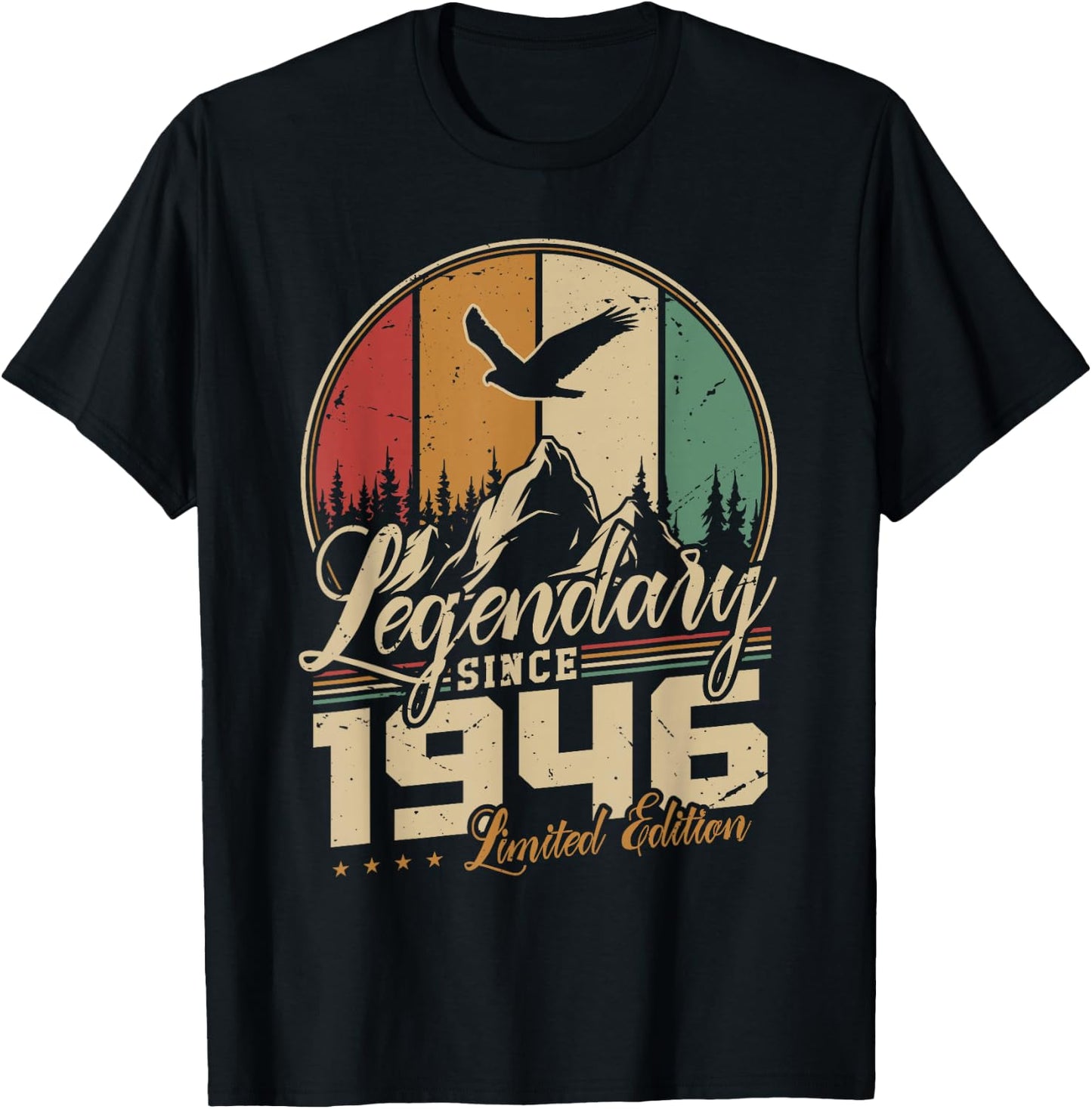 Légendaire Depuis 1946 Anniversaire 80 Ans Hommes Femmes T-Shirt - T-Shirt | Black
