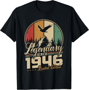 Légendaire Depuis 1946 Anniversaire 80 Ans Hommes Femmes T-Shirt - T-Shirt | Black